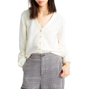 Madewell Texture & Thread Bubble Sleeve Cardigan